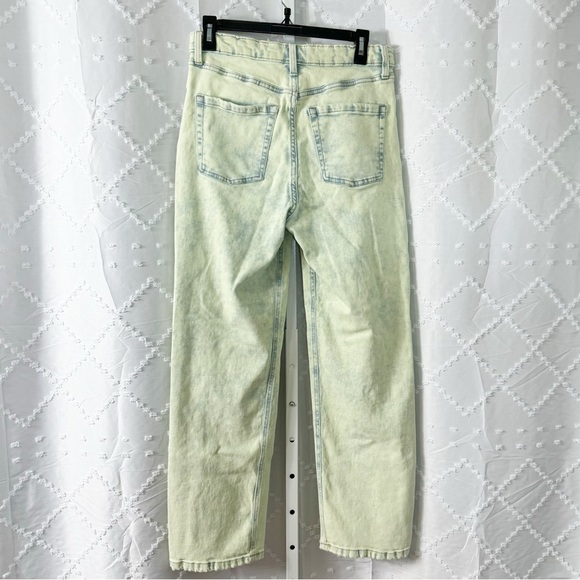 👀 311. Wild Fable 90s High Rise Straight Jeans Sz 8 – Green Acid Wash Retro Look - Picture 3 of 9